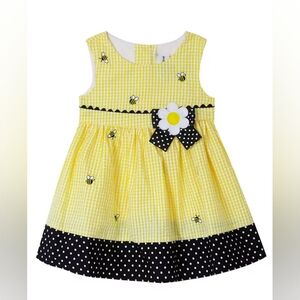 Counting Daisies Infant Girls Sleeveless Bumble Bee Sun Dress with Bloomers 12M
